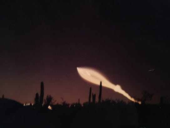 A view of the SpaceX rocket launch captured around