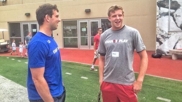 Andrew Luck (left) and Nate Sudfeld (right).