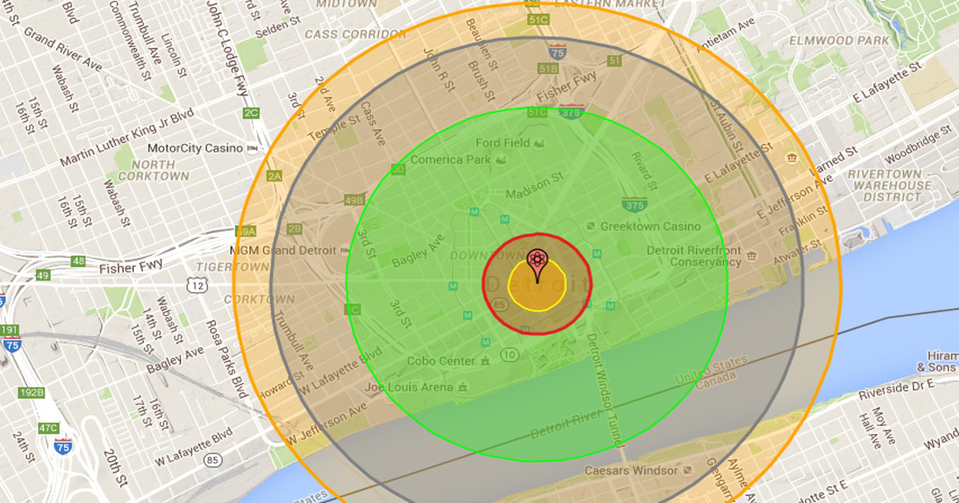 What would it look like if the Hiroshima bomb hit Detroit?