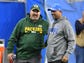 Packers quarterbacks coach Alex Van Pelt chats with