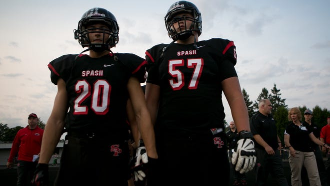 SPASH defeated Wausau East 59-7 during a Valley Football Association football game at Goerke Field in Stevens Point, Thursday, Aug. 27, 2015.