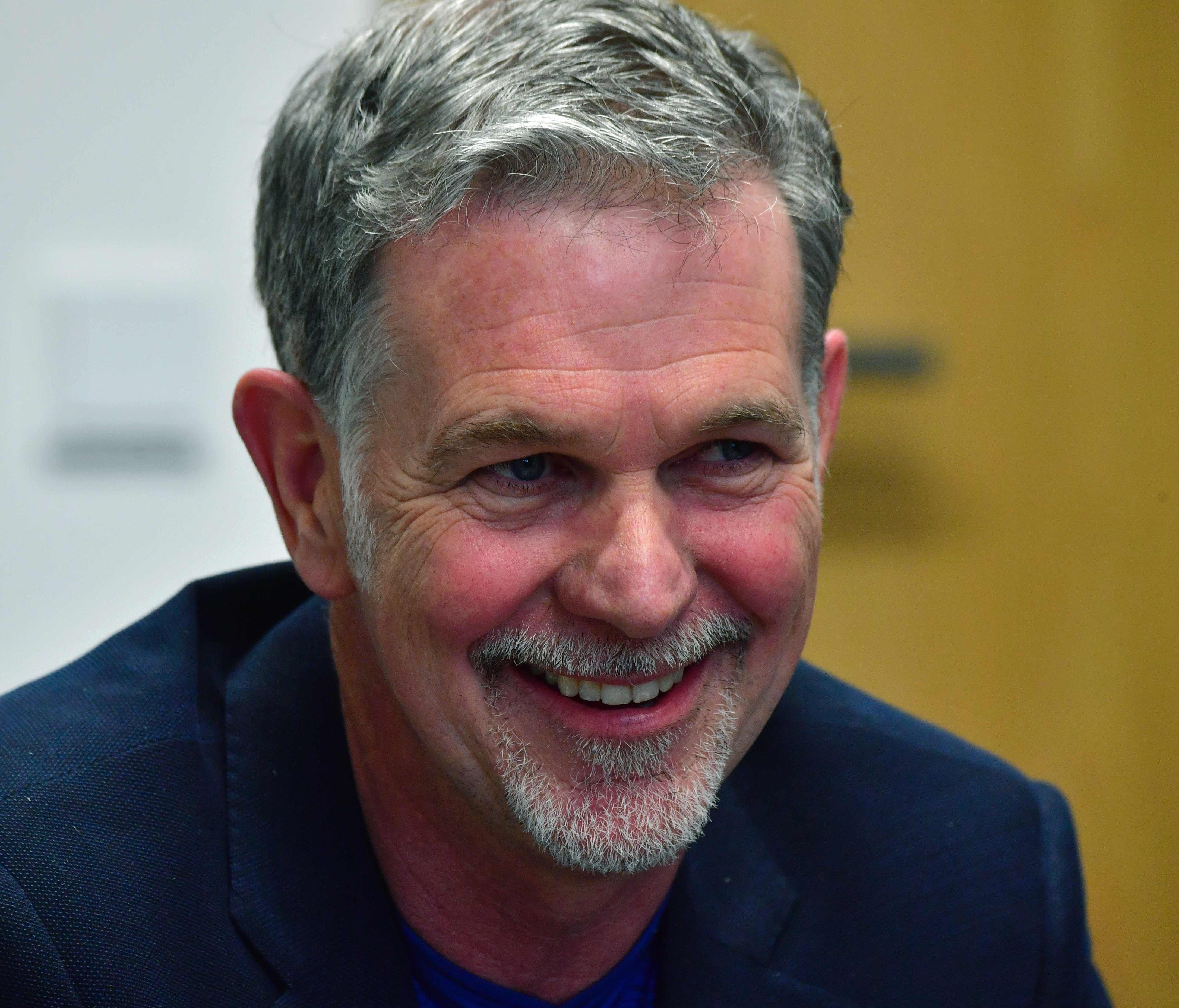 Founder and CEO of Netflix Reed Hastings is pictured during a Netflix event on March 1, 2017 in Berlin.