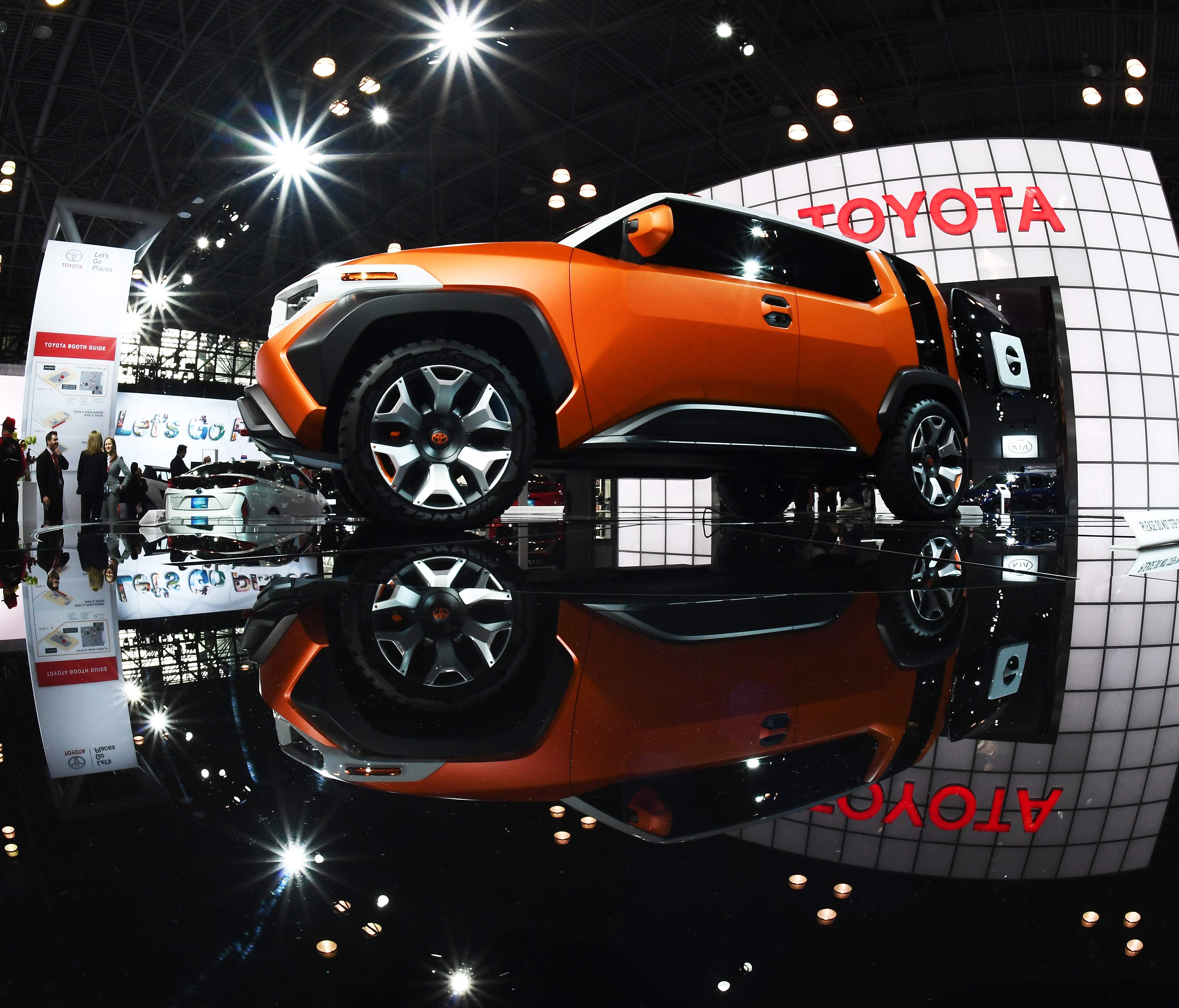 The Toyota FT-4X concept car is displayed during the New York International Auto Show at the Javits center in New York on April 13, 2017.