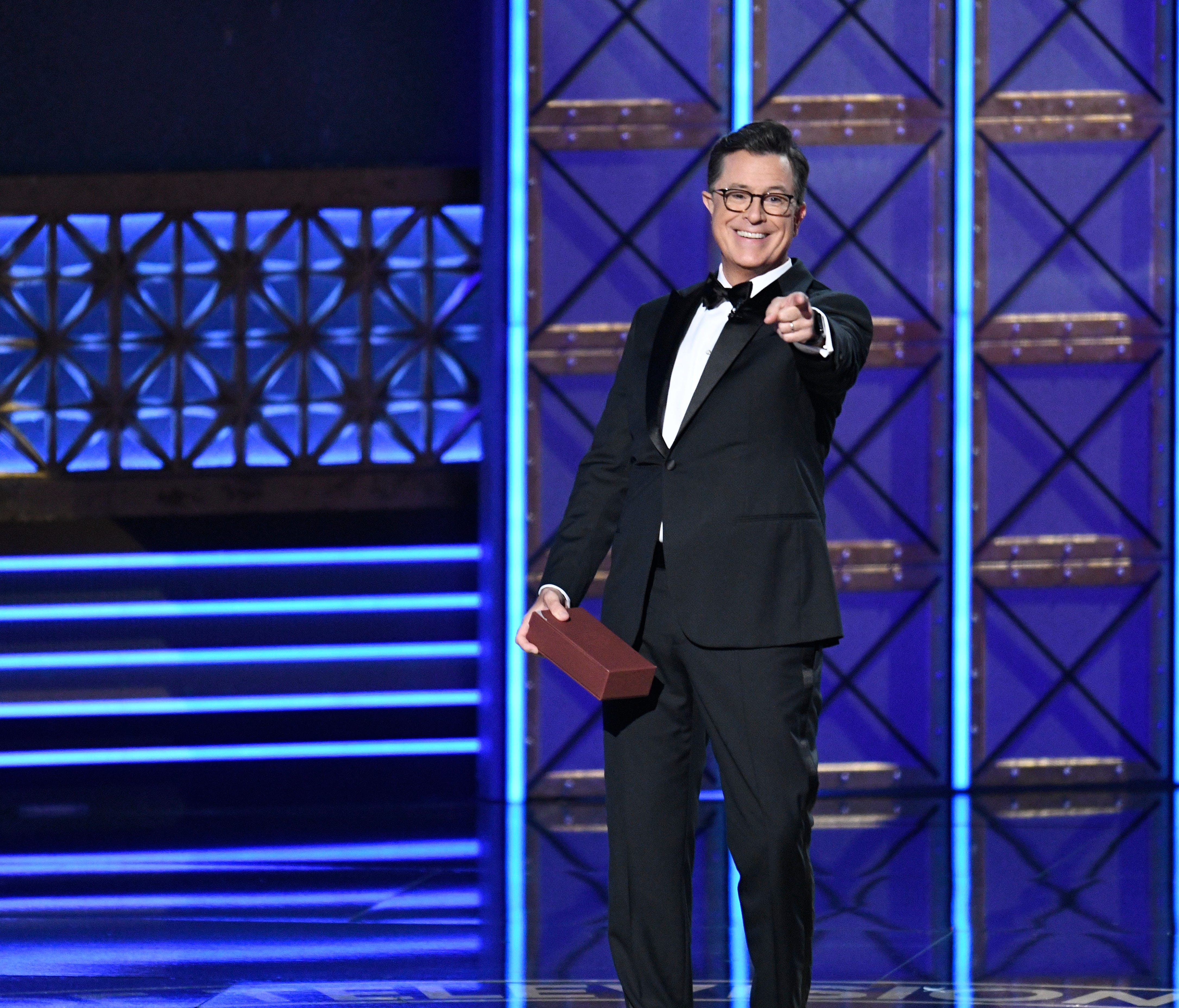 Stephen Colbert hosted the 69th Primetime Emmy Awards on CBS Sunday.