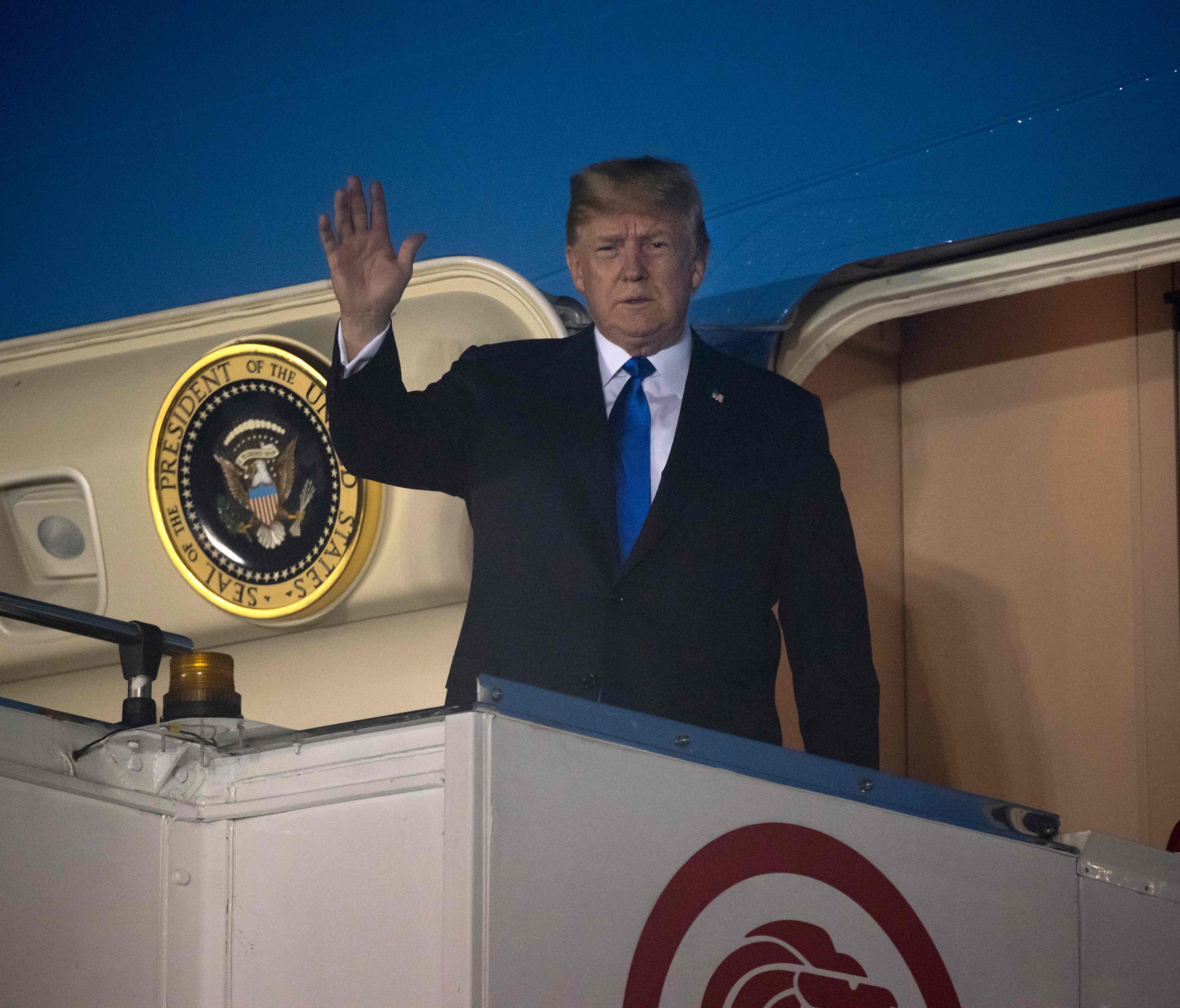 President Trump's arrival in Singapore.