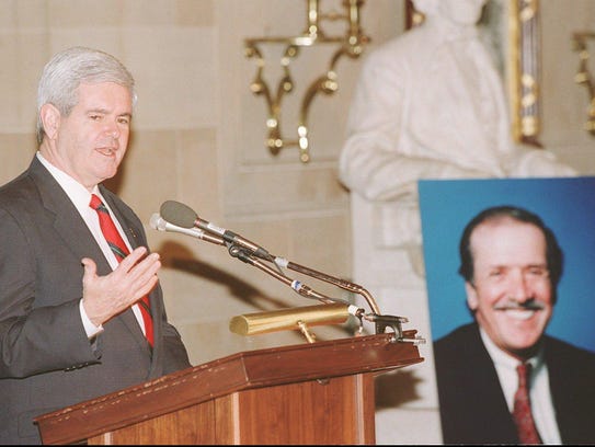 House Speaker Newt Gingrich spoke at the memorial service