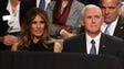 Pence and Melania Trump watch the third presidential