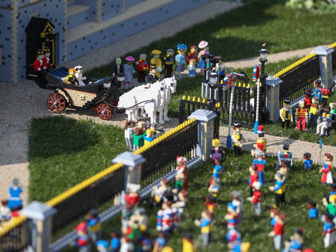 It's a royal wedding! A Lego display shows Britain's
