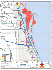 Residents on Brevard's barrier islands, marked in red,
