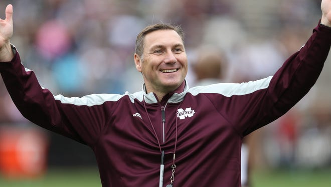 Mississippi State coach Dan Mullen used his players for motivation during the Boston Marathon.