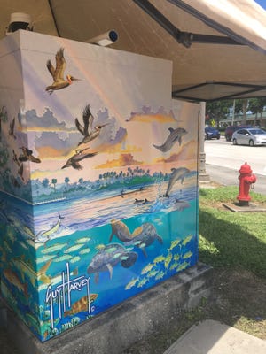 This traffic cabinet featuring Guy Harvey artwork is at the corner of Airoso and Port St. Lucie Blvds. ouside City Hall.
