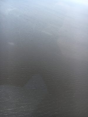Lake Okeechobee as seen from an airplane.