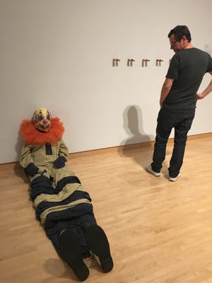 "Clown With Straight Horn — Mountain of Ironies," by Laura Lima (2007), is part of the Phoenix Art Museum's "Past/Future/Present" exhibition of works on loan from Sao Paulo, Brazil.