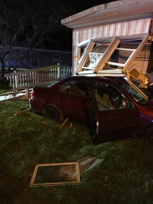 A 37-year-old Highland Township man was arrested after smashing his car into a home in the Highland Greens Mobile Home Community.
