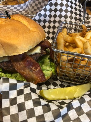The Black Jack Burger at Shenanigan's Bar & Grill.