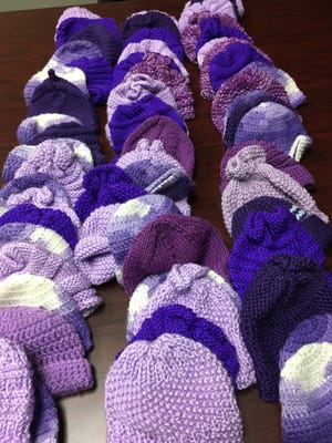Last week, we contributed 60 purple baby hats to this year's Click for Babies Campaign, and it hasn't officially started yet.