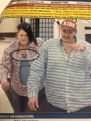 The Ardmore Police Department is asking for the public's assistance in locating the two individuals pictured. The two individuals are potential suspects in cases involving counterfeit checks.