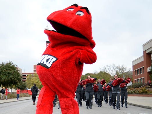 Big Red leads the Topper Walk at Houchens Industries-L.T.