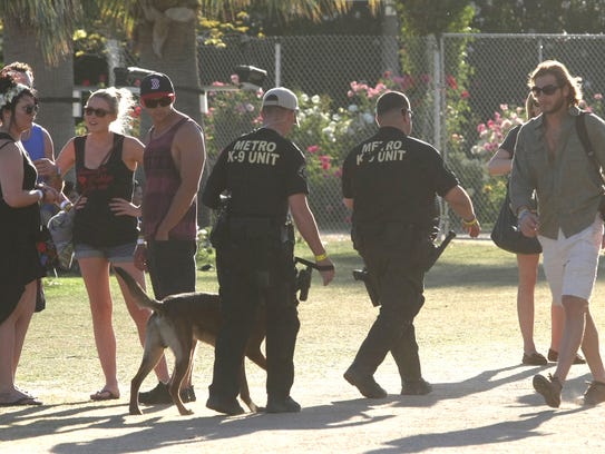 A K-9 Unit patrols the grounds during the second weekend
