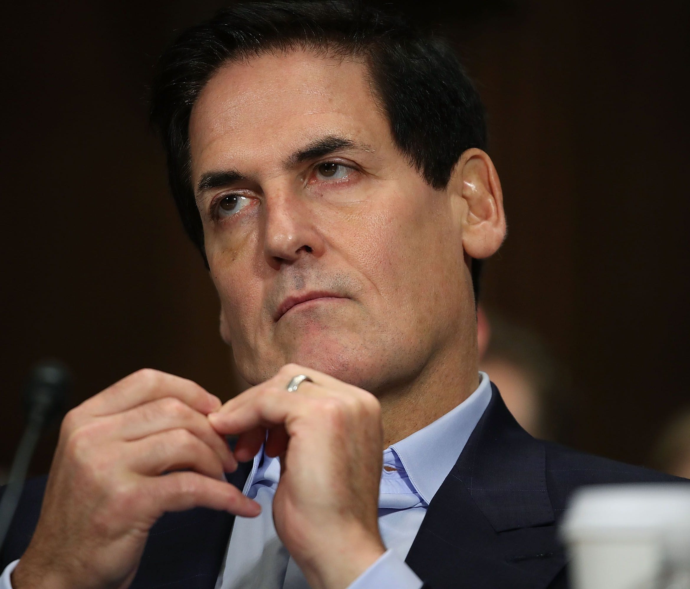Mark Cuban, chairman of AXS TV and owner of the Dallas Mavericks, listens to testimony during a Senate Judiciary Subcommittee hearing Dec. 7, 2016 in Washington, DC.