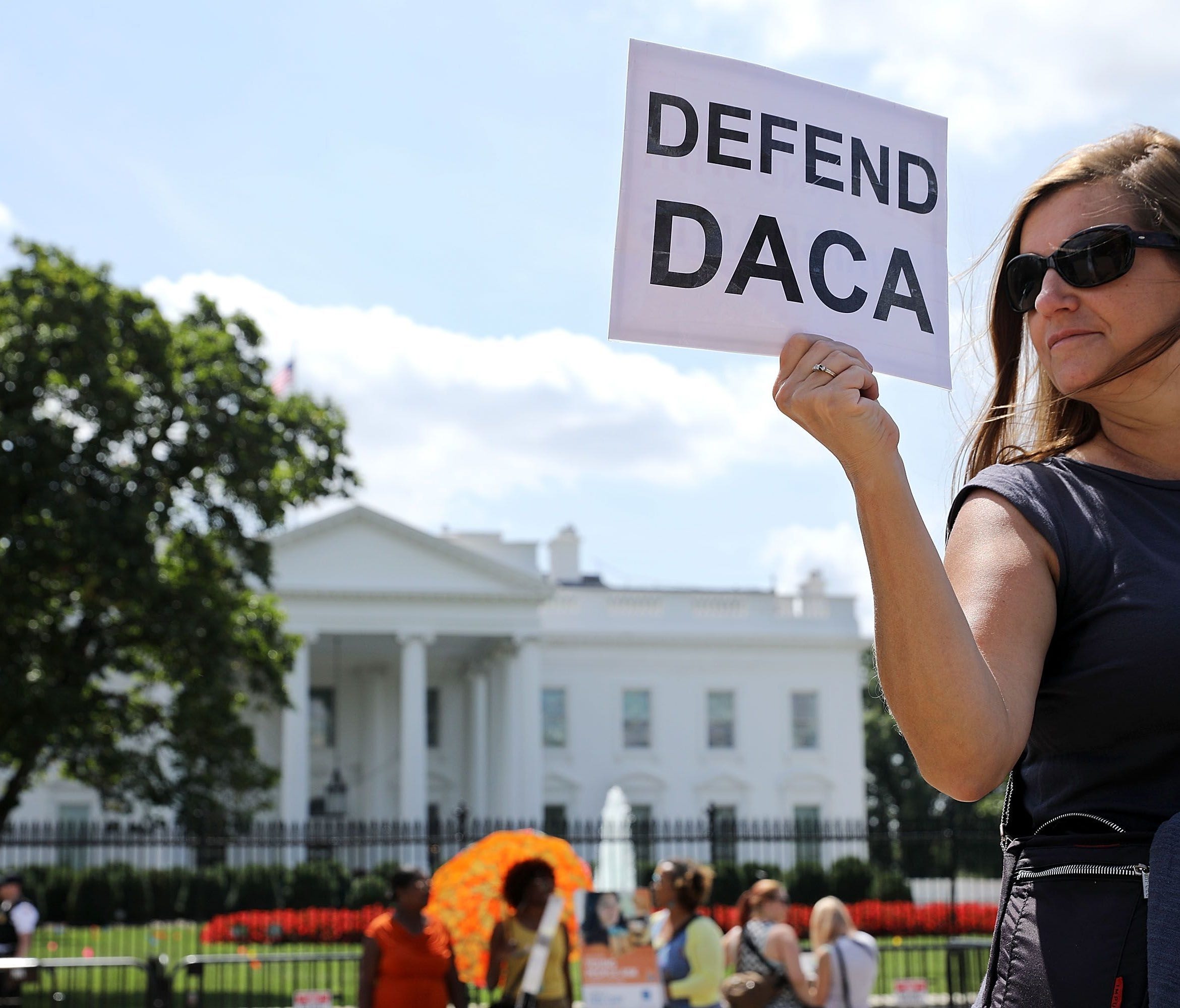 Pro-DACA protesters outside the White House.