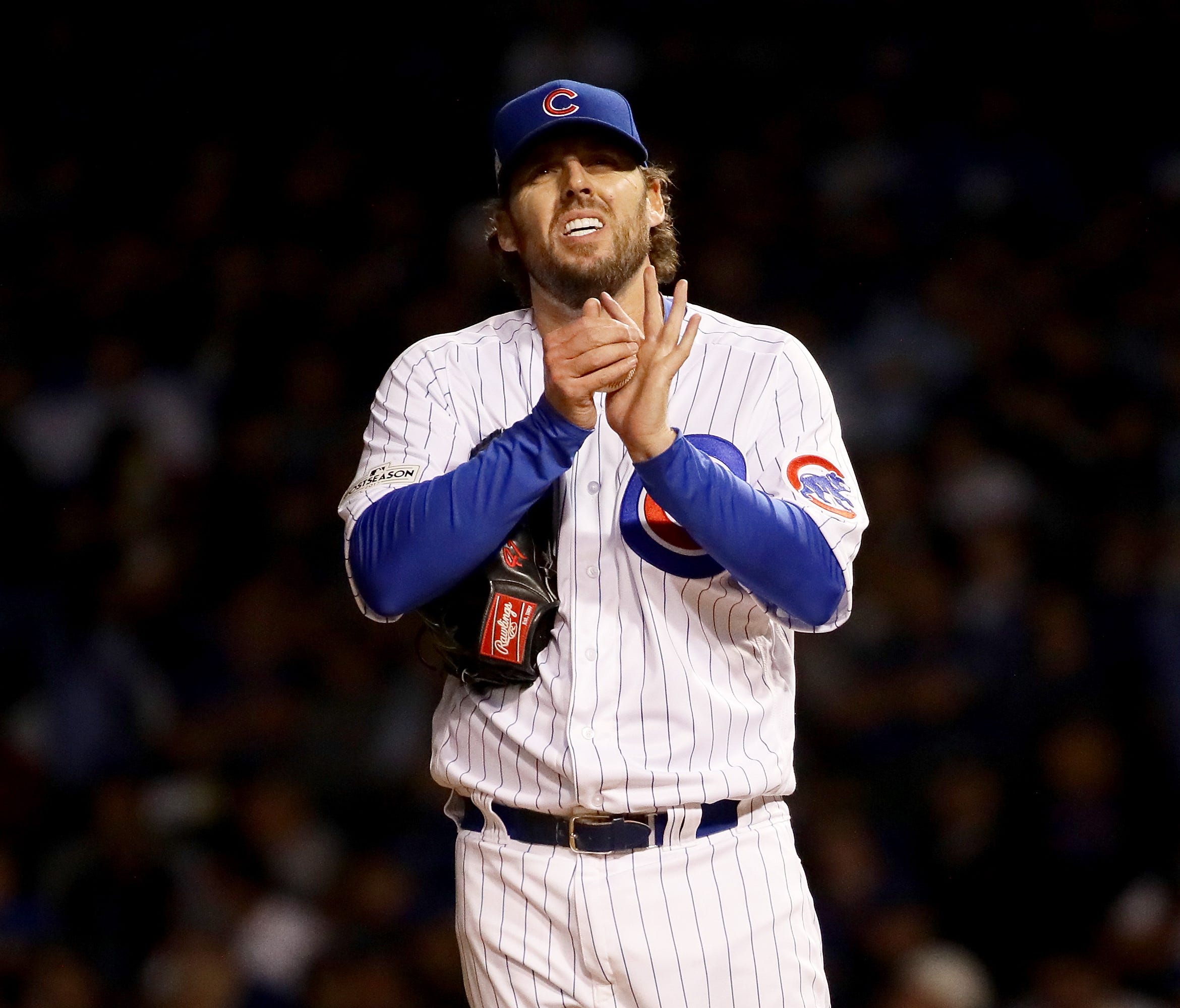 John Lackey, who gave up two runs in Game 5, and fellow right-hander Jake Arrieta will be free agents after this season.