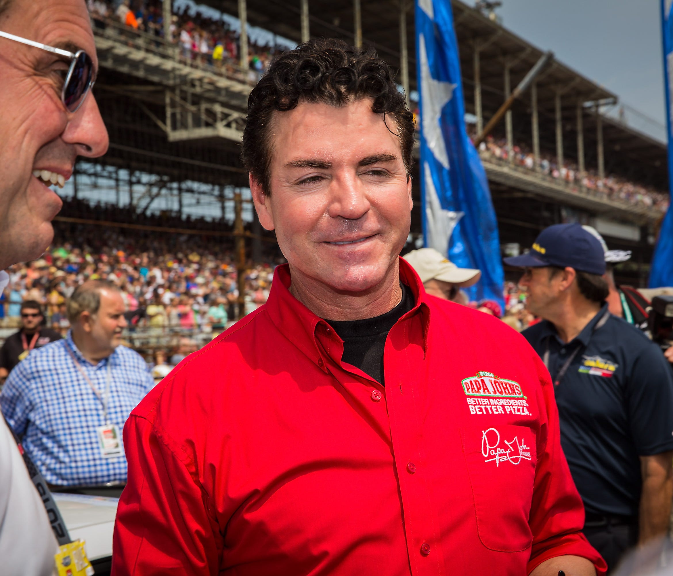 John Schnatter attends the Indy 500 on May 23, 2015, in Indianapolis. The Papa John's founder recently resigned in disgrace from his company's chairmanship.