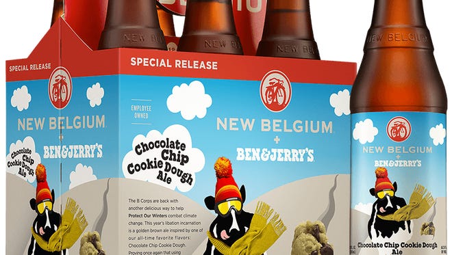 New Belgium Brewing Co. collaborated with Ben & Jerry's Ice Cream to make a Chocolate Chip Cookie Dough Ale.
