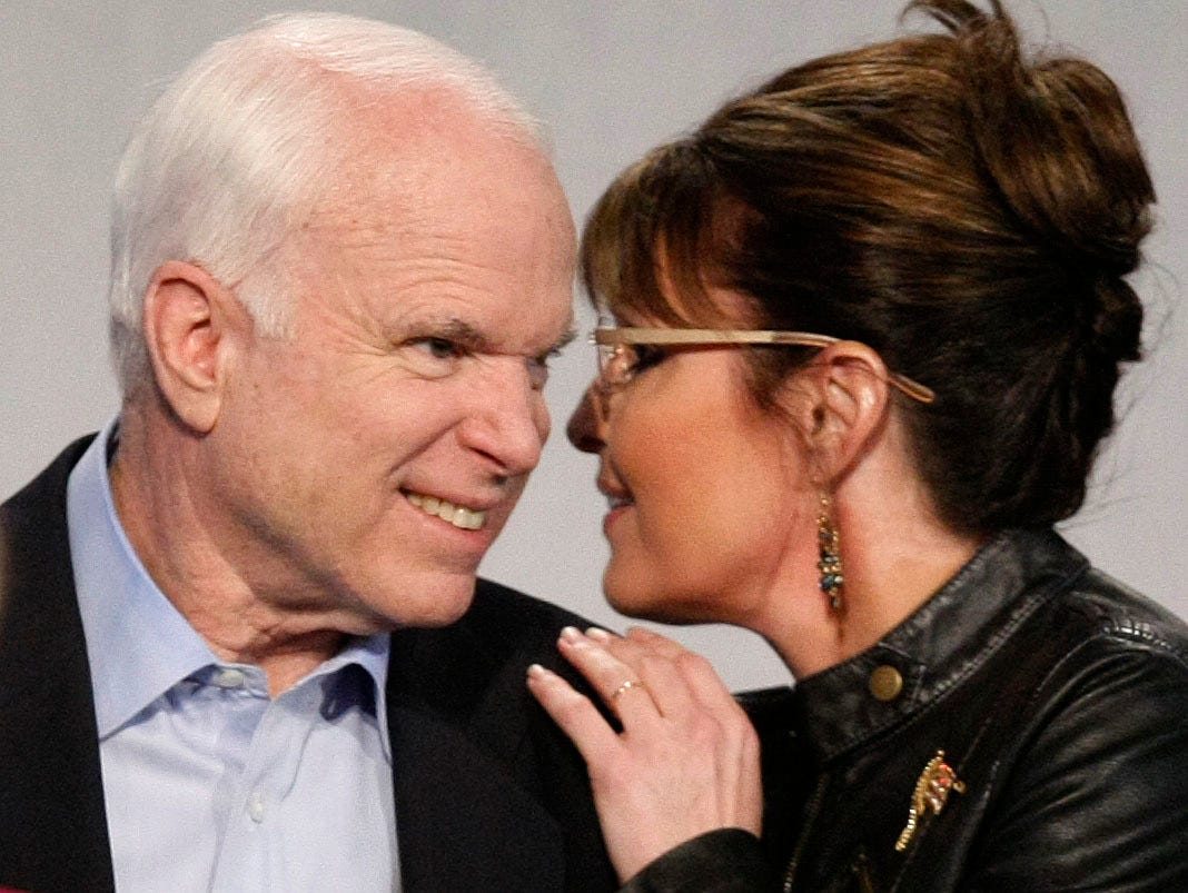 Sen. John McCain and former Republican vice presidential