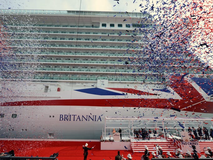 Red, white and blue confetti rains down on attendees