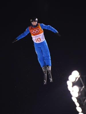Jonathon Lillis (USA) during the men's freestyle skiing aerials final during the Pyeongchang 2018 Olympic Winter Games at Phoenix Snow Park.