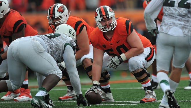 Josh Mitchell started all 12 games at center this season for the Beavers.