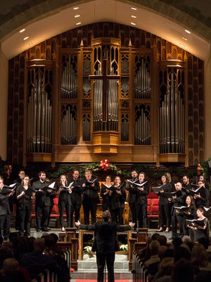 A previous performance of the Louisville Chamber Choir during its Songs of Christmas Night at St. Paul United Methodist Church.