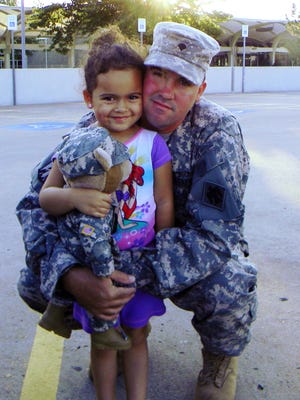 Dusten Brown with his daughter, Veronica.