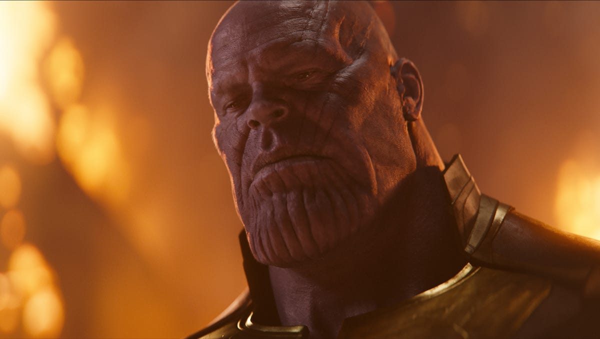 Thanos (Josh Brolin) comes to Earth looking for Infinity Stones — and a fight — in "Avengers: Infinity War."