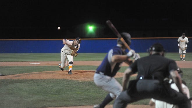 Gavin Lewis pitches against the Richmond Jazz.