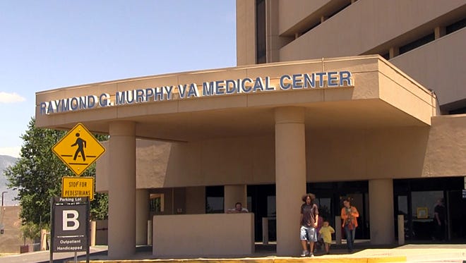 The entrance to the Raymond G. Murphy VA Medical Center in Albuquerque, N.M., is seen Thursday, July 3, 2014. A veteran who collapsed in an Albuquerque Veteran Affairs hospital cafeteria 500 yards from the emergency room, died Monday, June 30, 2014, after waiting 30 minutes for an ambulance, officials confirmed Thursday. Officials at the hospital said it took a half an hour for the ambulance to be dispatched and take the man from one building to the other, which is about a five minute walk. (AP Photo/Russell Contreras)