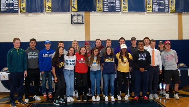 NV/Old Tappan held its Spring Signing Day ceremony Thursday in the school gym. For a full list of the commitments, see below.