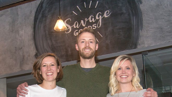 Tyler Savage, his wife Michelle, right, and his sister, Mariah Savage, in their soon-to-open Savage Goods bakery, cafe at 1201 N. Oregon, near Downtown El Paso.