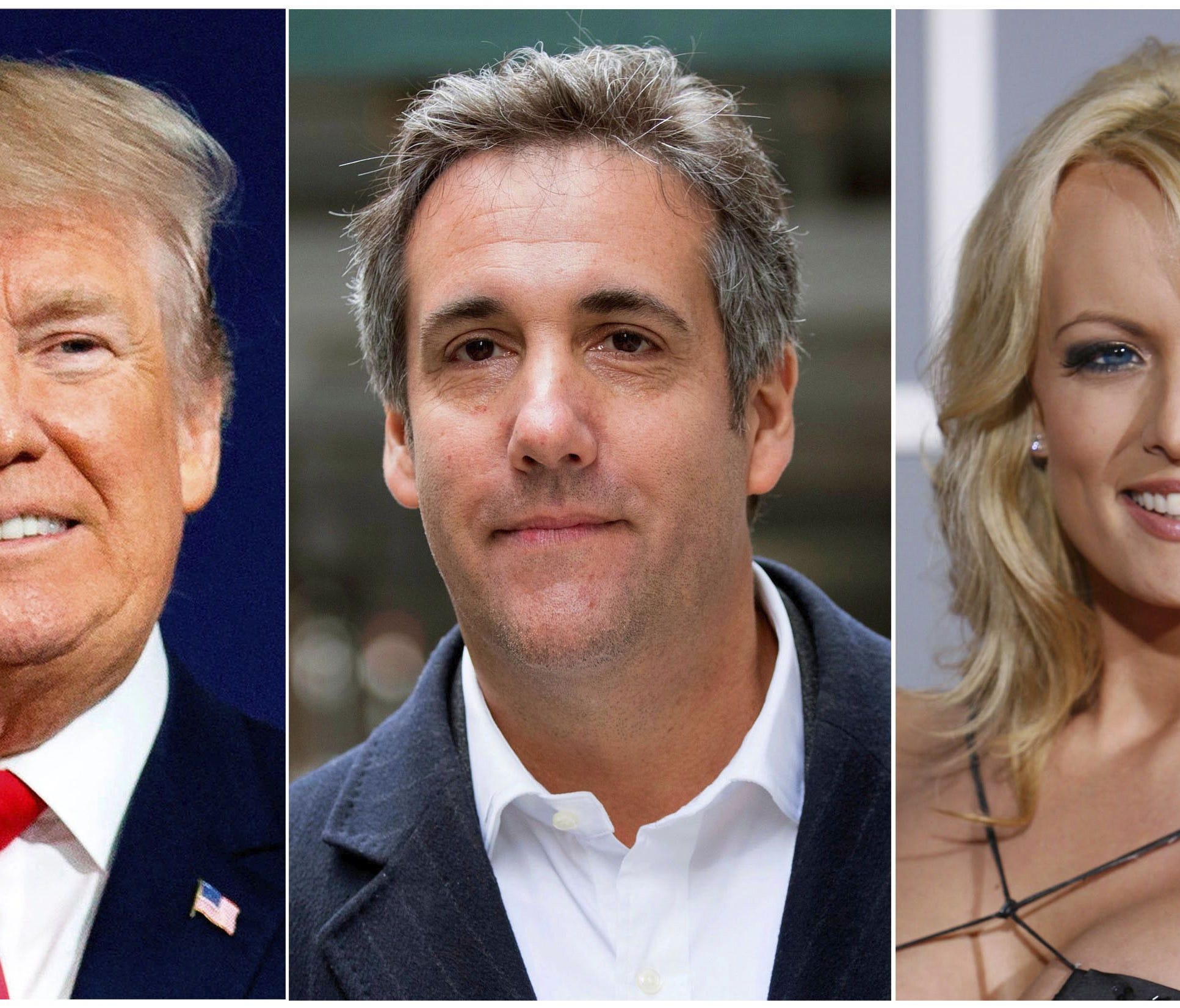 President Trump, attorney Michael Cohen and adult film actress Stormy Daniels.