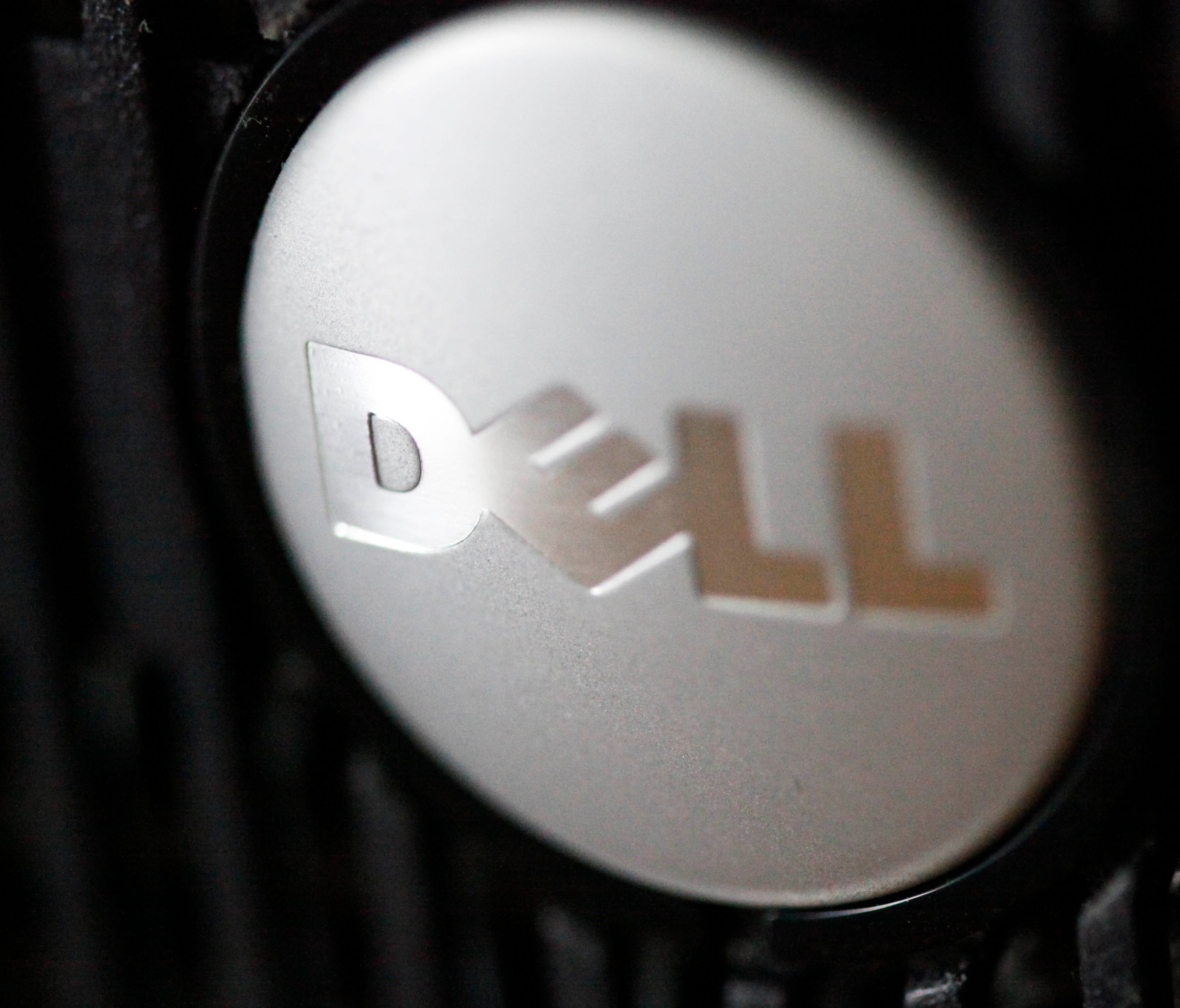 The logo on a Dell computer is displayed, in Philadelphia.