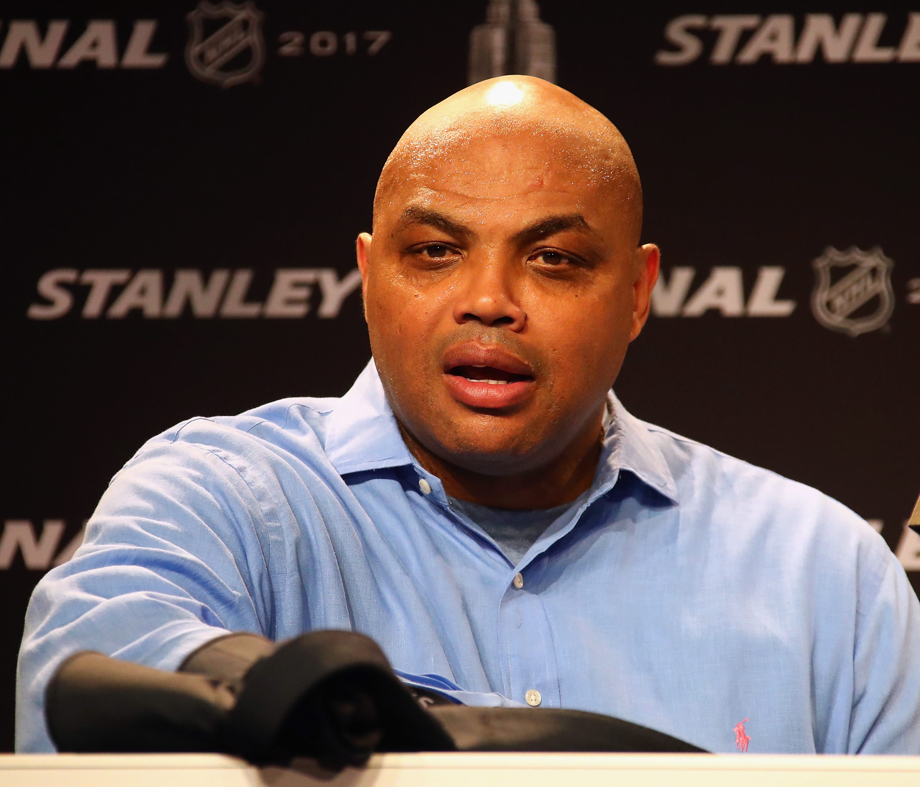 NASHVILLE, TN - JUNE 05:  Former NBA player Charles Barkley speaks during a press conference prior to Game Four of the 2017 NHL Stanley Cup Final between the Pittsburgh Penguins and the Nashville Predators at the Bridgestone Arena on June 5, 2017 in 