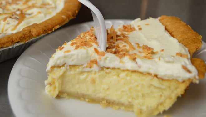 Coconut flan is a signature pie sold at Wanna Bite Café.