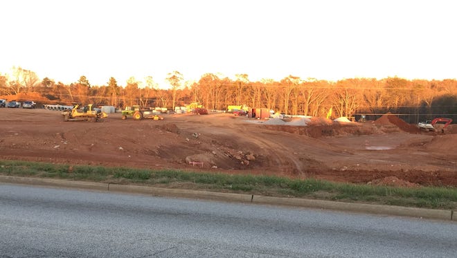 Construction of a new apartment complex is in its early stages on Mauldin Road.
