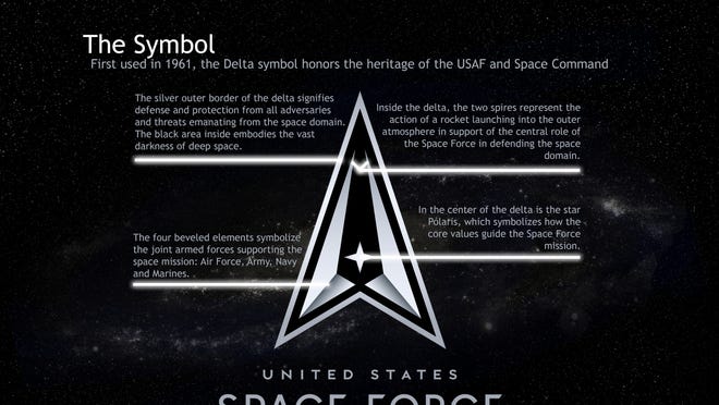 U.S. Space Force logo and motto.