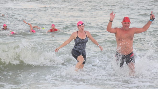 Competitors in the 2015 Galloway Captiva Tri compete at the South Seas Resort.