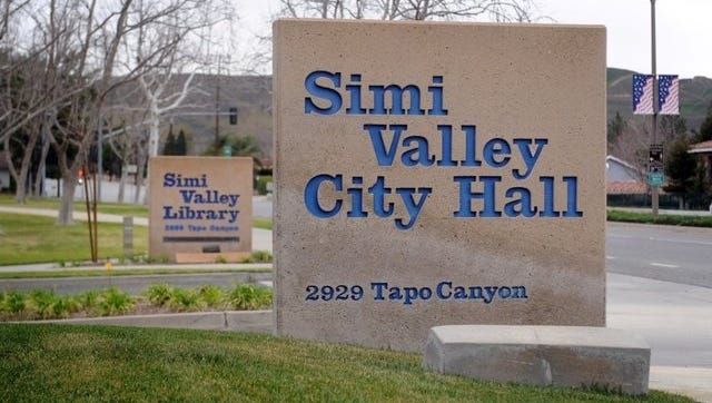 Sign outside Simi Valley City Hall.