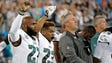 Philadelphia Eagles players Malcolm Jenkins (27) and