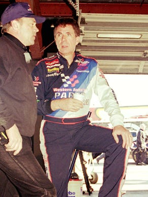 NASCAR Winston Cup driver Darrell Waltrip, right, from