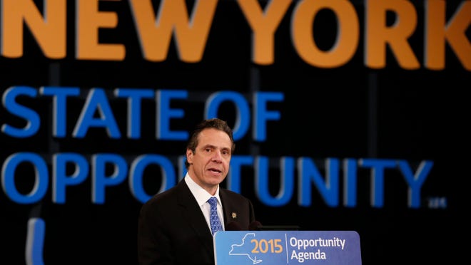 Gov. Andrew Cuomo delivers his State of the State address and executive budget proposal on Jan. 21 in Albany. On Monday, Cuomo announced stringent efforts to get tax scofflaws to pay up, which would be included in his budget plan.